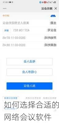 如何选择合适的网络会议软件