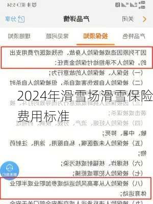 2024年滑雪场滑雪保险费用标准