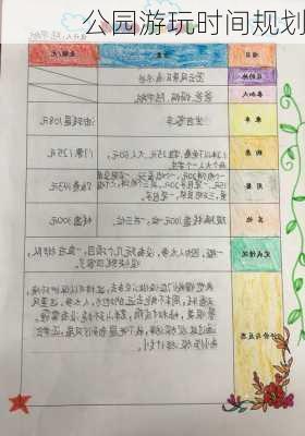 公园游玩时间规划