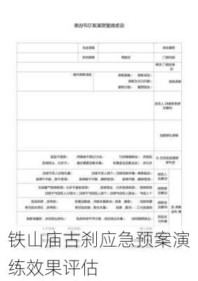 铁山庙古刹应急预案演练效果评估