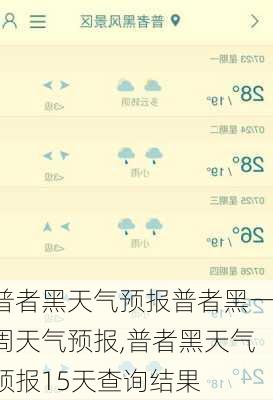 普者黑天气预报普者黑一周天气预报,普者黑天气预报15天查询结果