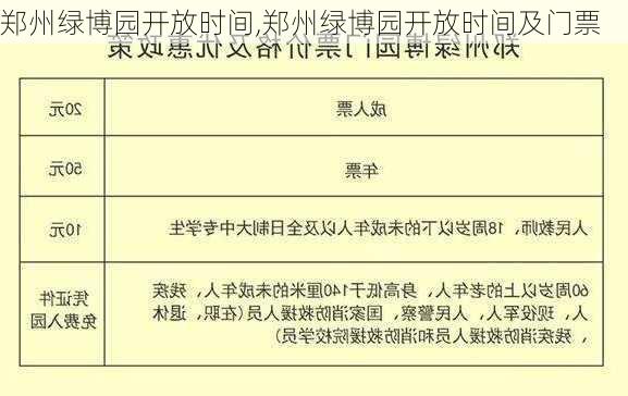 郑州绿博园开放时间,郑州绿博园开放时间及门票