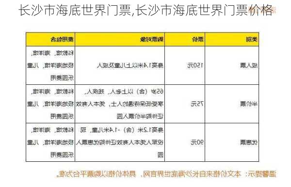 长沙市海底世界门票,长沙市海底世界门票价格