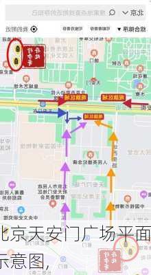 北京天安门广场平面示意图,