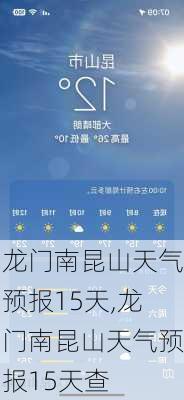 龙门南昆山天气预报15天,龙门南昆山天气预报15天查