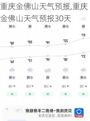 重庆金佛山天气预报,重庆金佛山天气预报30天