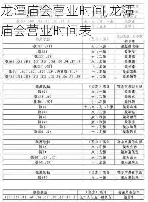 龙潭庙会营业时间,龙潭庙会营业时间表